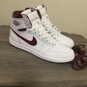 Nike Air Jordan 1 High OG Sneakers - White & Maroon